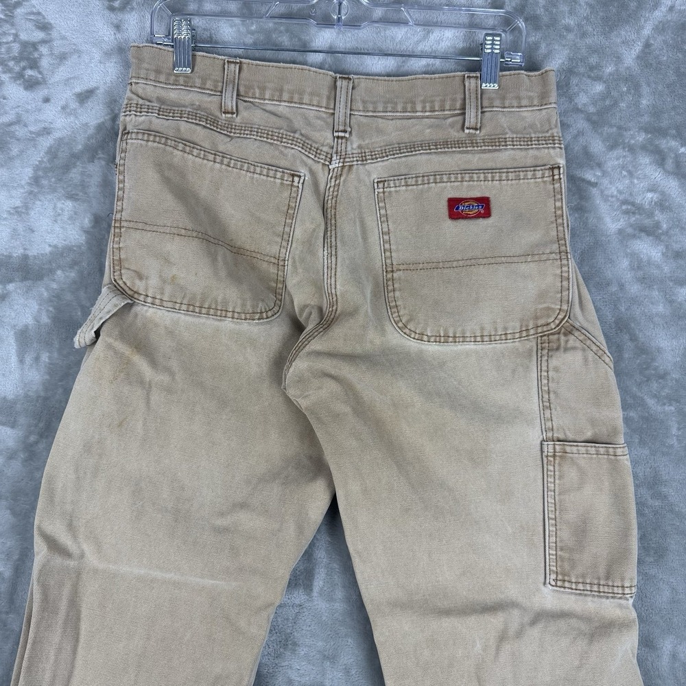 Dickies Carpenter Pants Mens 33x32 Tan Duck Canvas Workwear Utility Casual